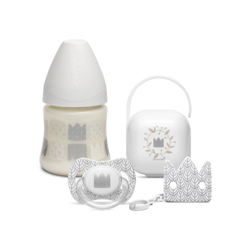 Suavinex SET láhev 150ml 3P + dudlík + krabička + klip Labuť