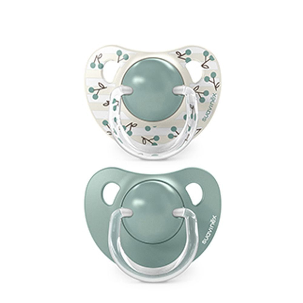 Suavinex Dudlík anatomický silikon +18 m 2 ks BIRDIES - zelený