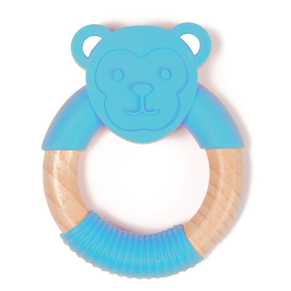 Bo Jungle kousátko B-TEETHER ANIMAL WOOD - Blue Monkey