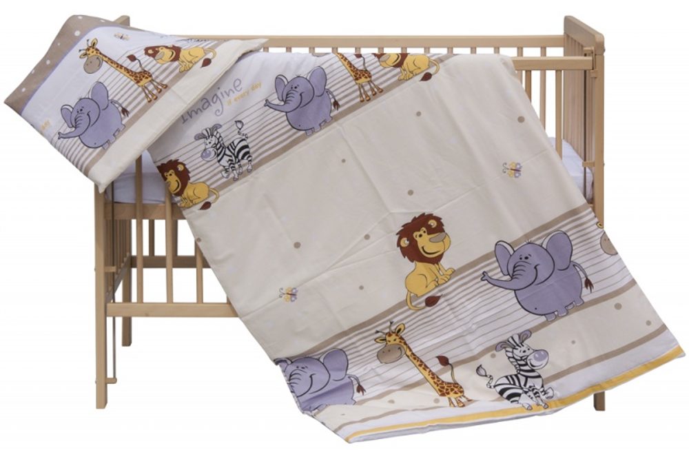 Scarlett Dětské povlečení 2-dílné ZOO béžové