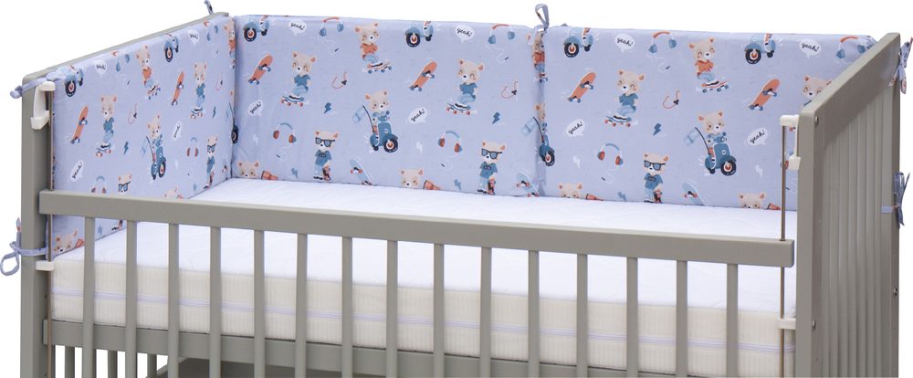 Scarlett Mantinel do postýlky 4dílný Peko modrá 180x30cm