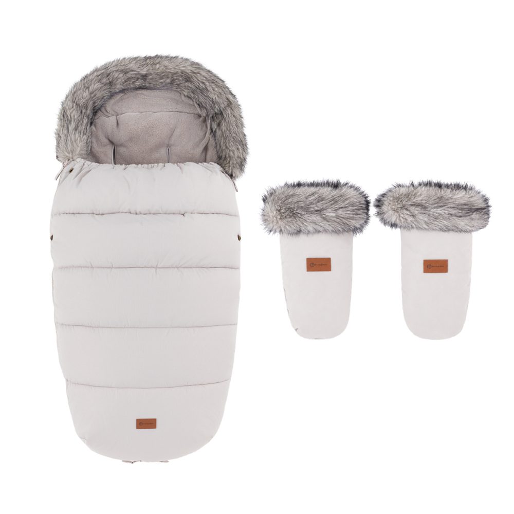 PETITE&MARS Set zimní fusak Comfy 4v1 + rukavice na kočárek Fjora - PETITE&MARS Set zimní fusak Comfy 4v1 + rukavice na kočárek Fjora Champagne Shower