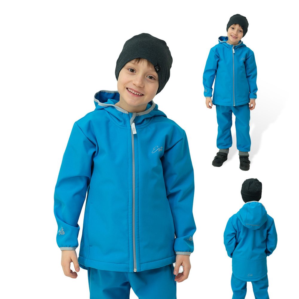 ESITO Dětská softshellová bunda DUO Turquoise - tyrkysová / 98