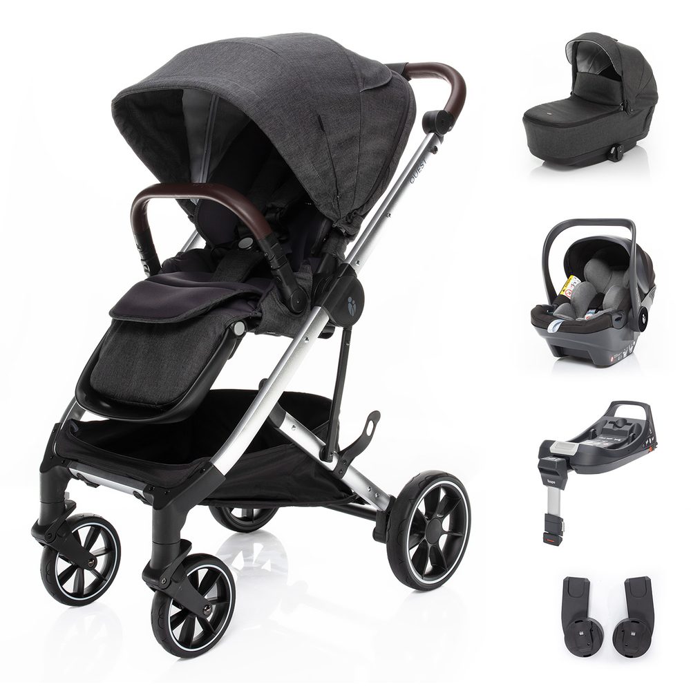 ZOPA Set kočárek Quest + korba + adaptéry + autosedačka + báze - Vulcan Black/Silver