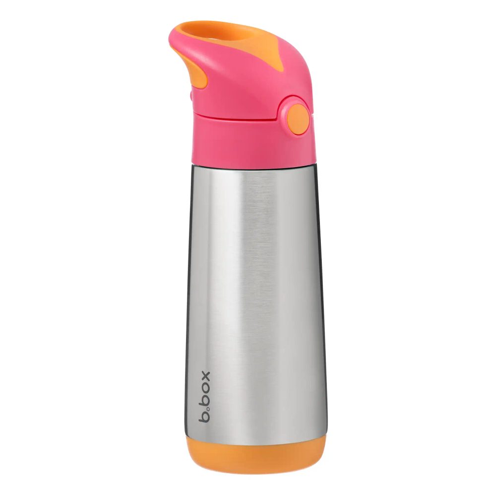 b.box Termoska na pití s brčkem 500ml - růžová/oranžová