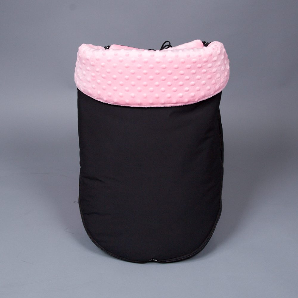 Kidiloo Nánožník minky - černý-baby růžová