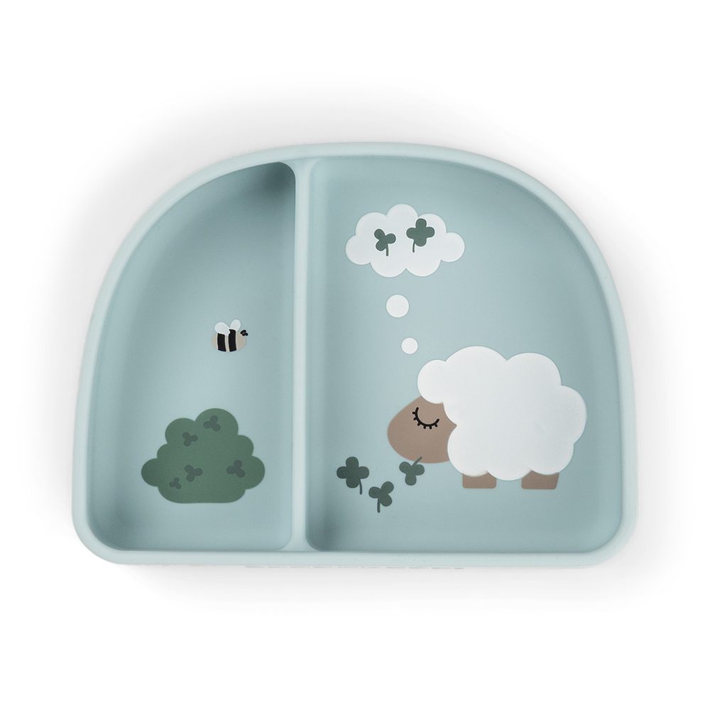Done by Deer Stick & Stay silikonová miska Tiny Farm - Modrá