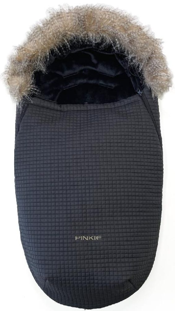 Pinkie fusak Little Square Black s kožíškem