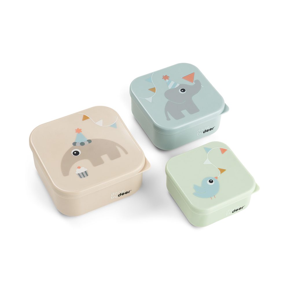 Done by Deer Svačinové boxy Celebration 3ks - Pískové