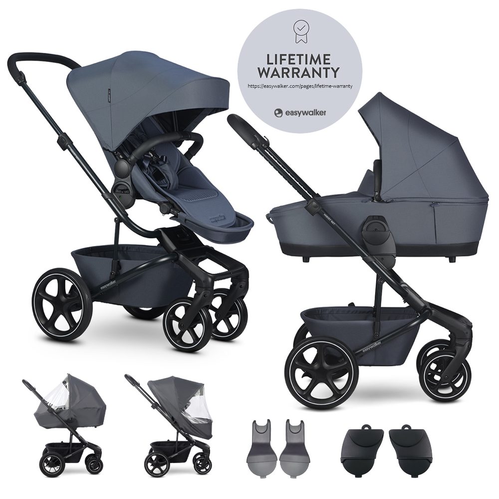 EASYWALKER Set XL kočárek kombinovaný Harvey NXT s příslušenstvím - Deep Blue