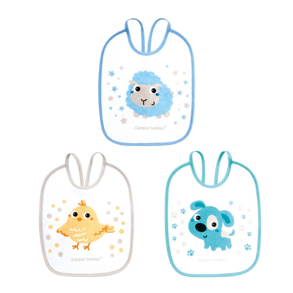 Canpol babies Bryndák froté/PVC 3 ks BUNNY & COMPANY