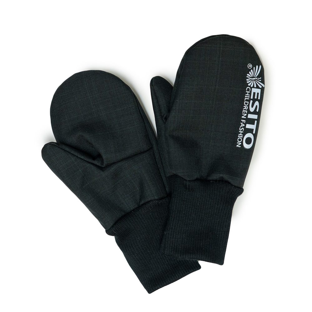 ESITO Zimní palcové rukavice softshell s beránkem Black - 3 - 5 let