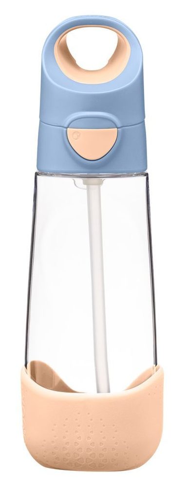 b.box Lahev na pití s brčkem 600ml - broskvová