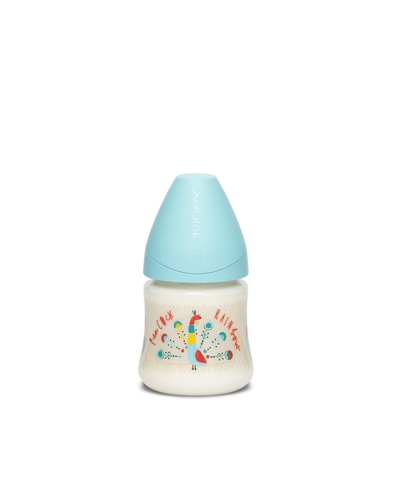 LÁHEV Kulatá savička SILIKON 150 ml - MODRÝ PÁV