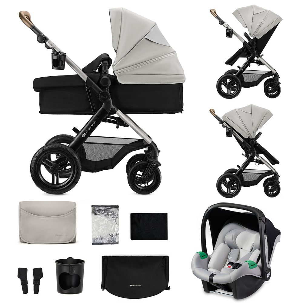 Levně KINDERKRAFT Kočárek kombinovaný 3v1 Moov 2 XL - Air Grey