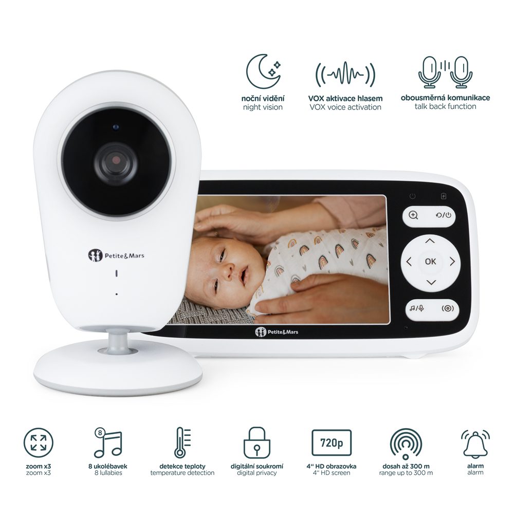 Levně PETITE&MARS Chůvička dětská digitální NANO 4.0