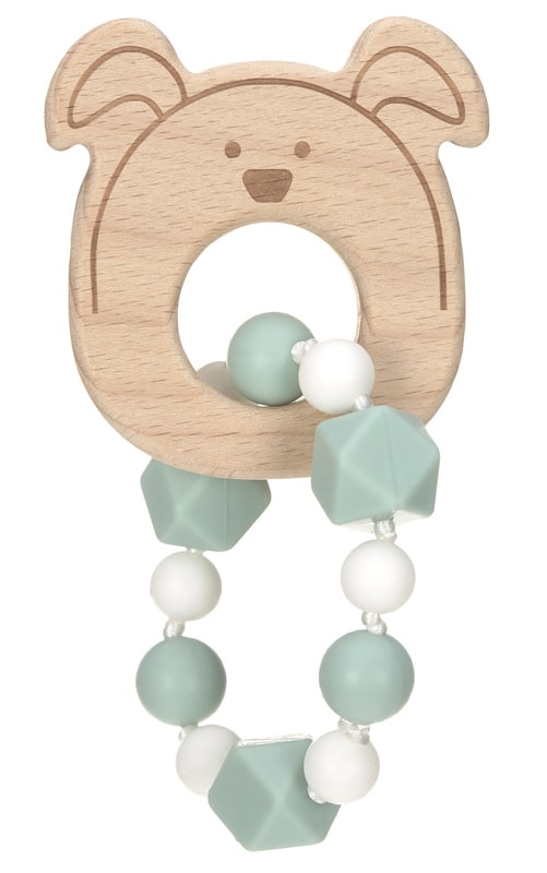 Lässig Teether Bracelet Wood/Silicone - Little Chums dog