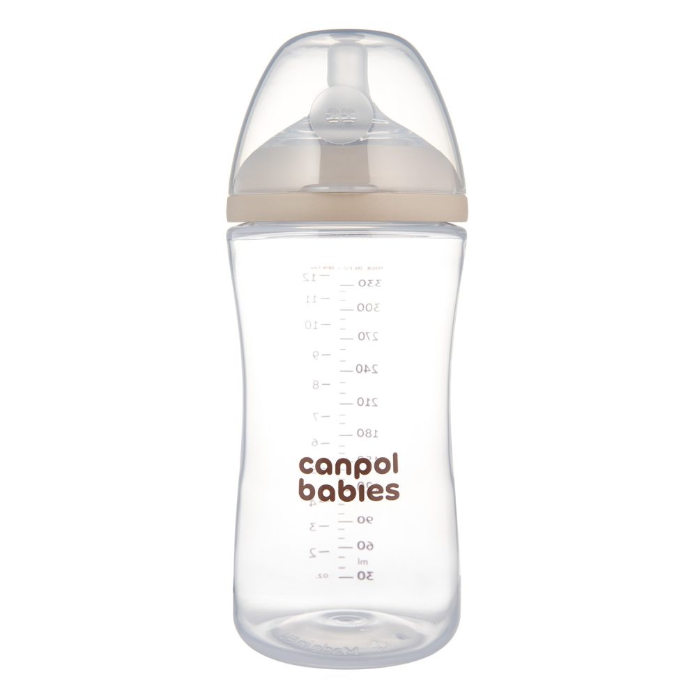 CANPOL BABIES Lahev antikoliková natural shape 9m+ 330 ml