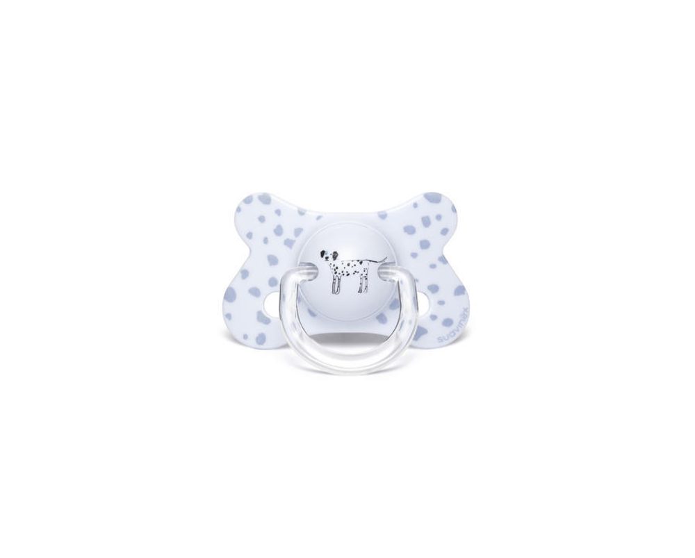 Suavinex šidítko FUSION anatomické silikon 4-18m - MODRÝ PES
