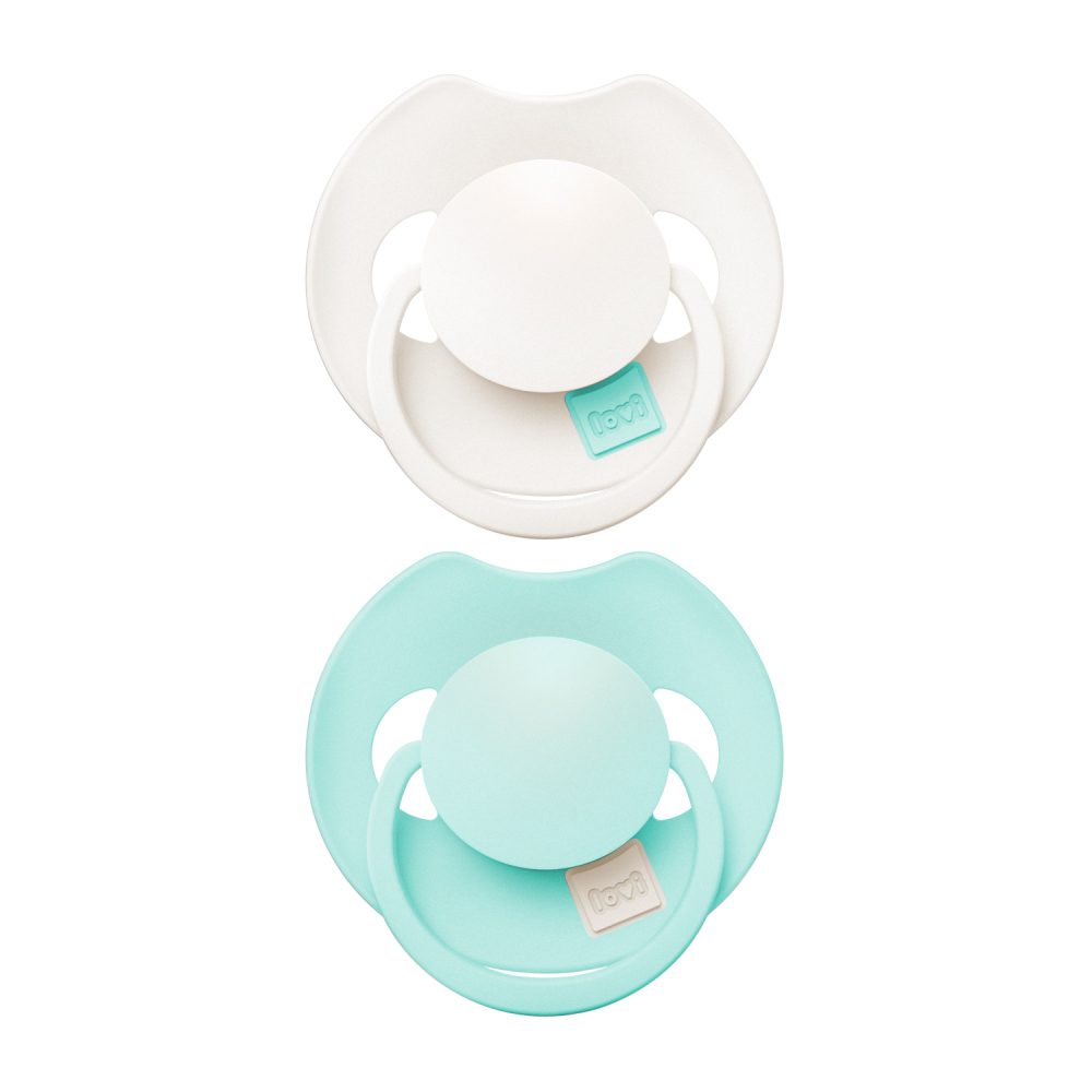 LOVI Dudlík silikonový dynamický PRIME Tutti Frutti 0-6m 2ks Lagoon/Mint Cream