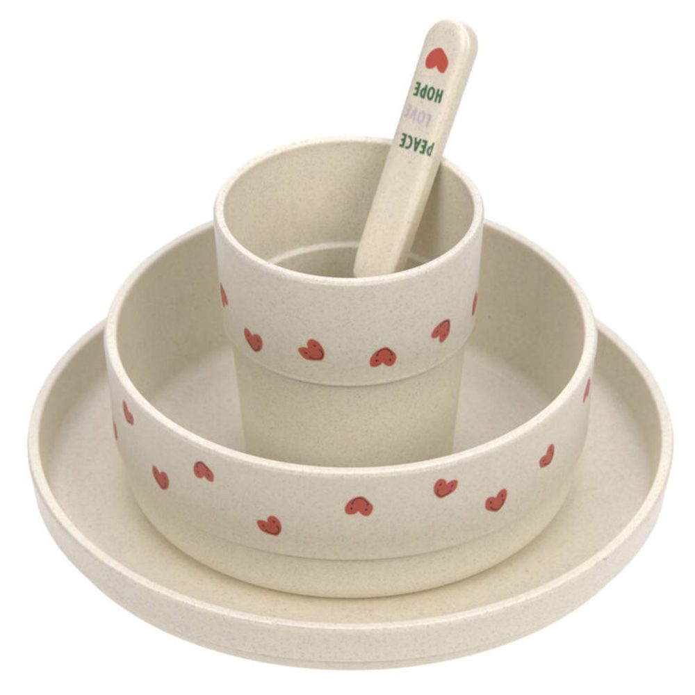 Lässig Dish Set PP/Cellulose Happy Rascals Heart lavender