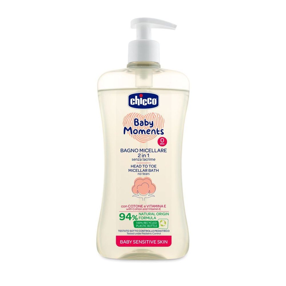 Chicco Šampon micelární na vlasy a tělo s dávkovačem Sensitive 500ml