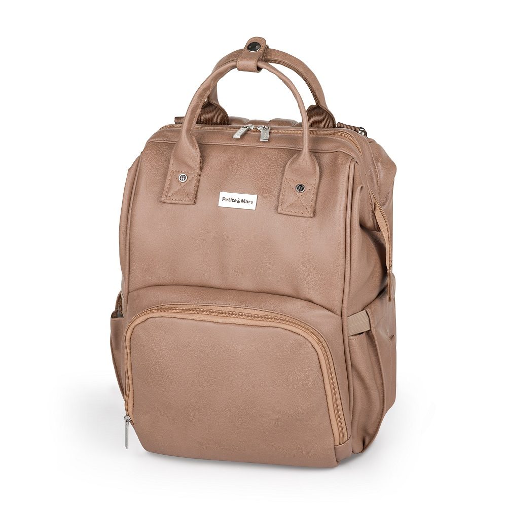 PETITE&MARS Batoh přebalovací na kočárek Jasper Absolute Black - PETITE&MARS Batoh přebalovací na kočárek Jasper Camel Beige