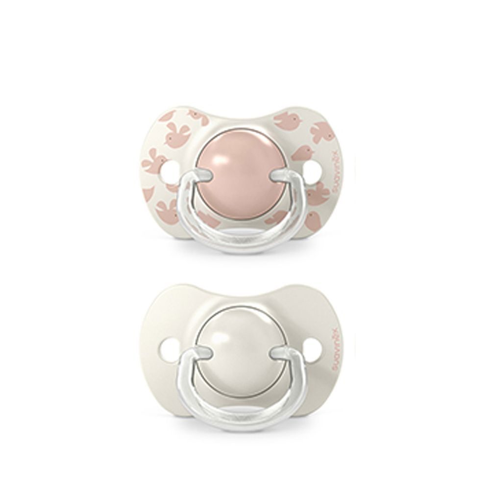 Suavinex Dudlík SX PRO fyziologický BIRDIES 6/18m 2 ks - růžový