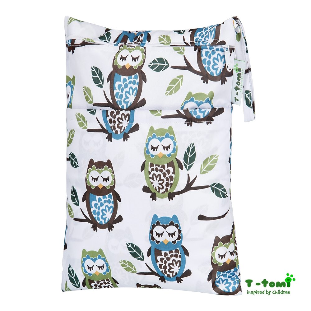 T-TOMI Nepromokavý sáček, white owl / bílá sova