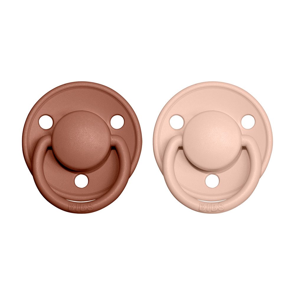 BIBS De Lux dudlíky ze silikonu 2ks one size - Woodchuck / Blush