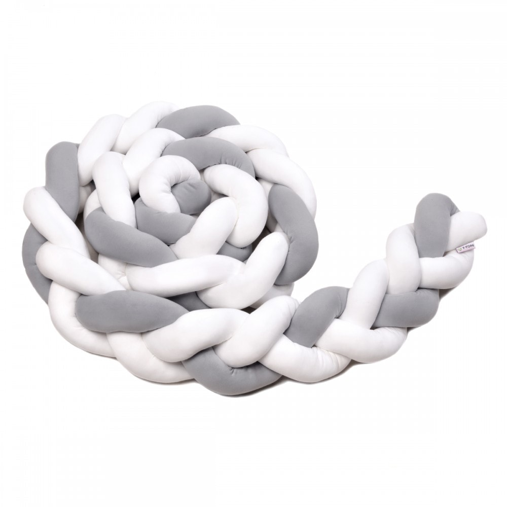 T-Tomi Pletený mantinel 360 cm - white + grey