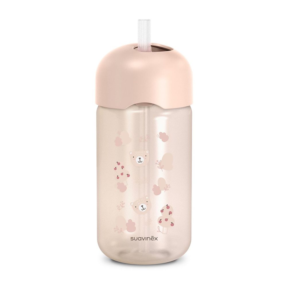 Suavinex Lahvička s brčkem WILD&FREE 340 ml - růžová