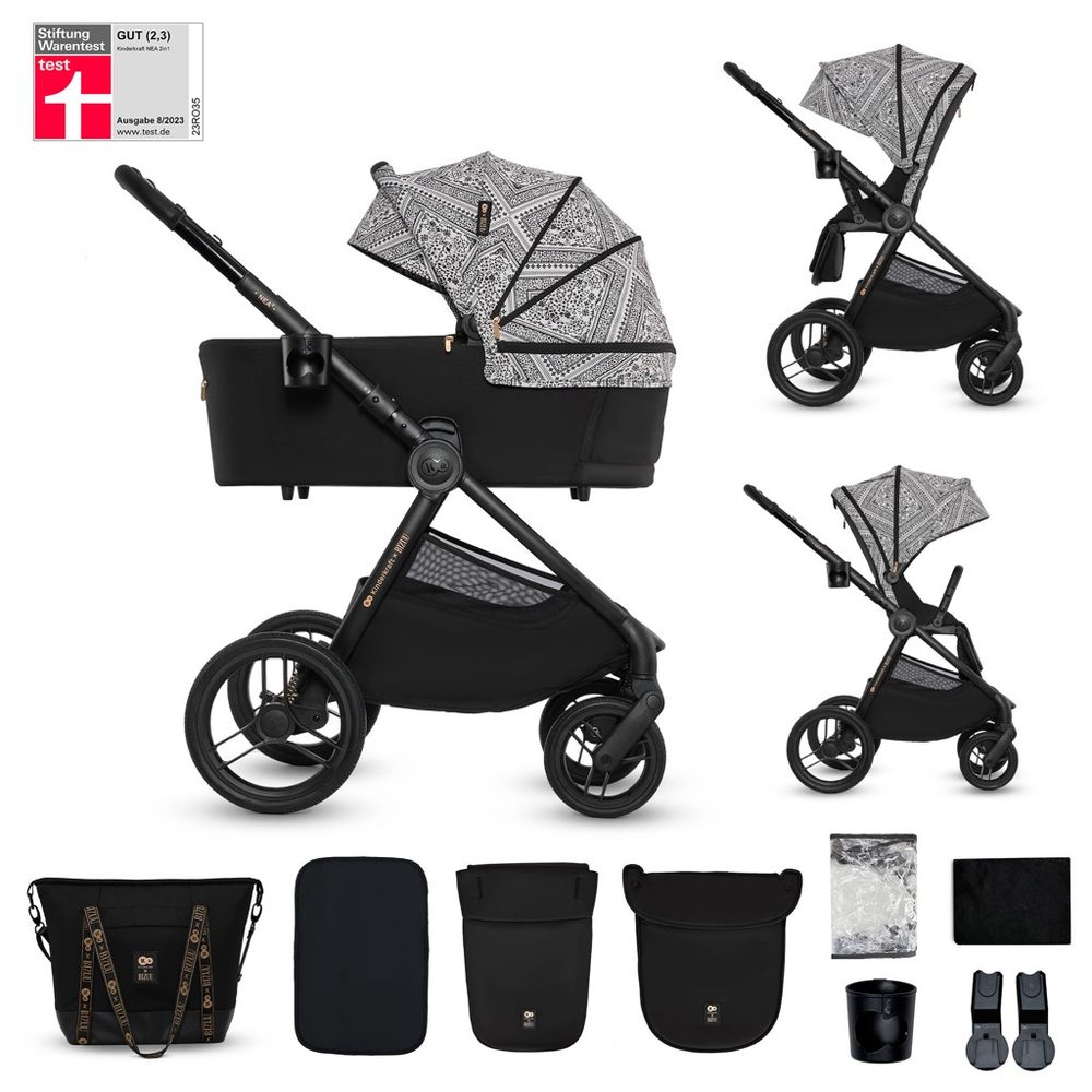 KINDERKRAFT Kočárek kombinovaný Nea 2 2v1 Lunar Black Bizuu