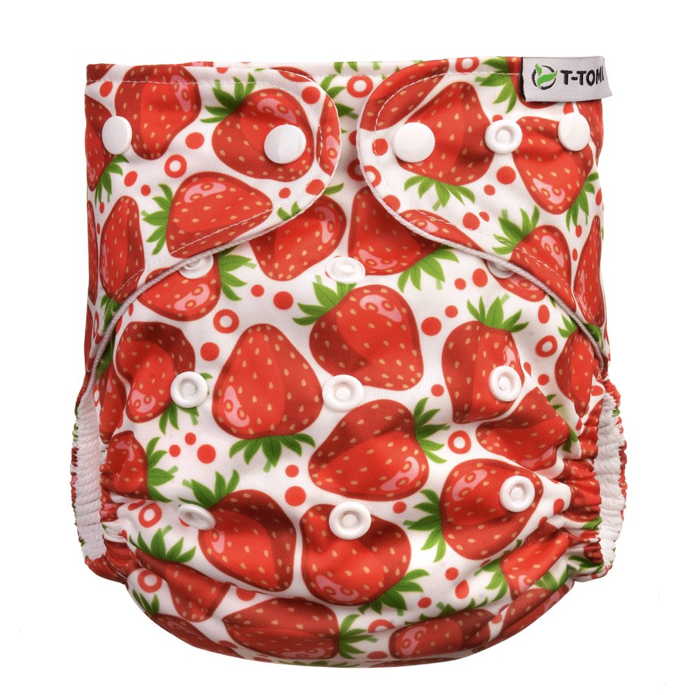 Levně T-Tomi Kalhotková plena AIO - přebalovací set patentky - STRAWBERRIES