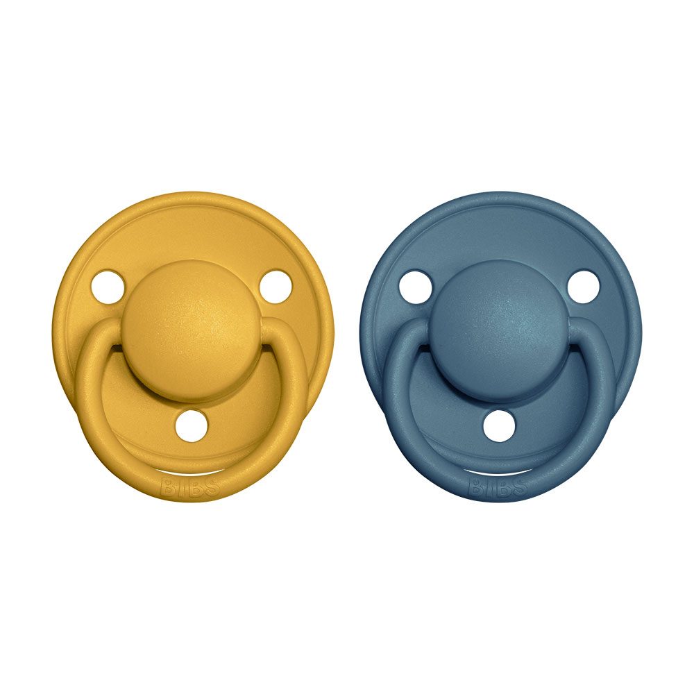 BIBS De Lux dudlíky ze silikonu 2ks one size - Mustard / Petrol