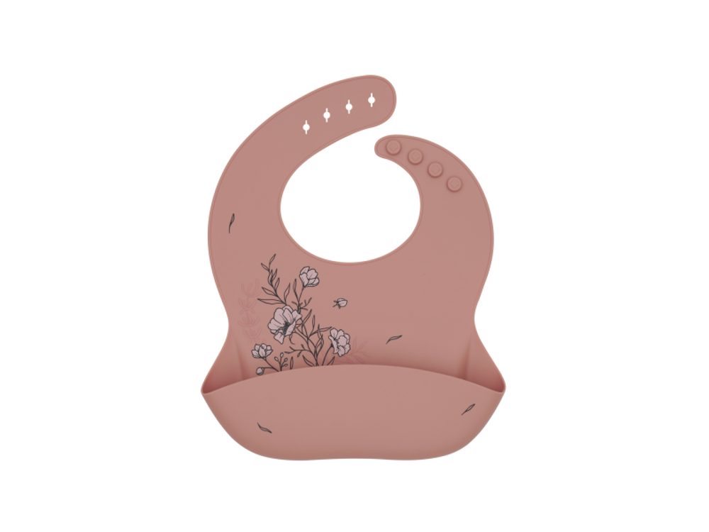 KikkaBoo Bryndák s kapsou Platinum Silicone Flora Blush