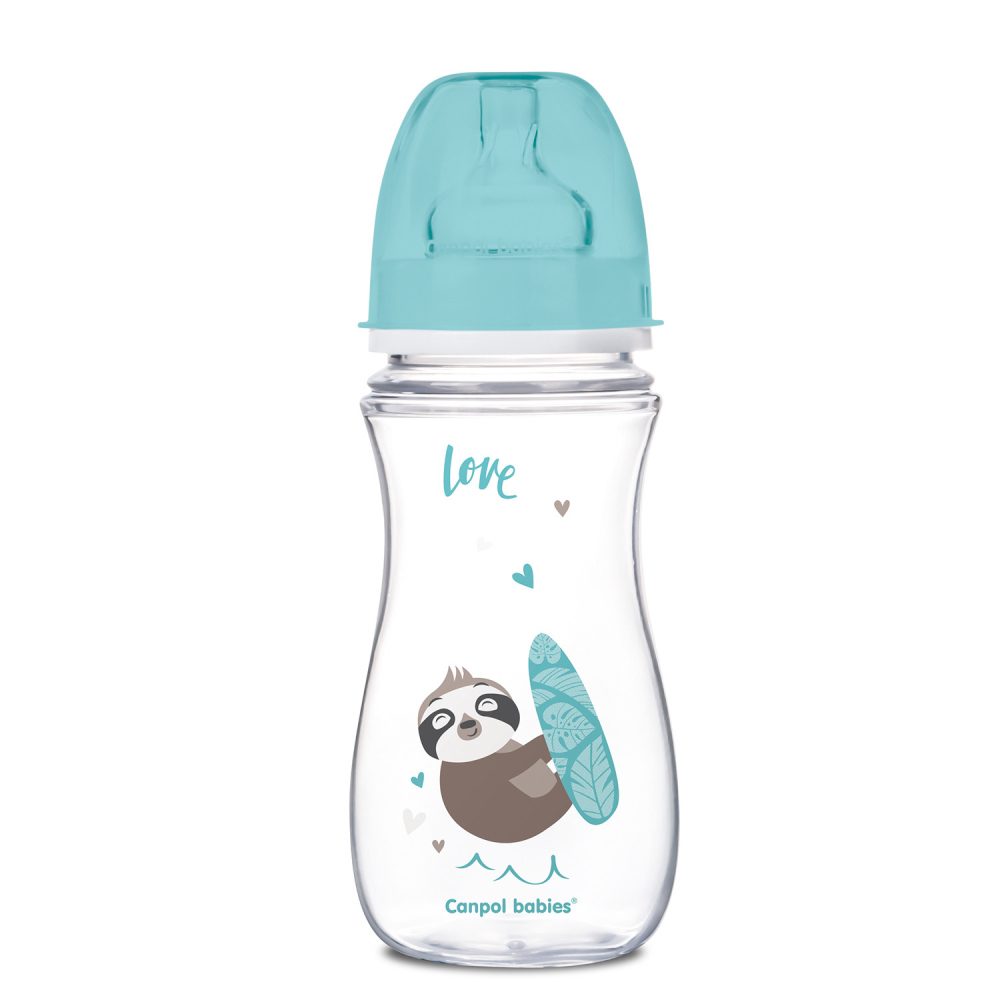 Canpol babies Lahev se širokým hrdlem EXOTIC ANIMALS 300 ml modrá