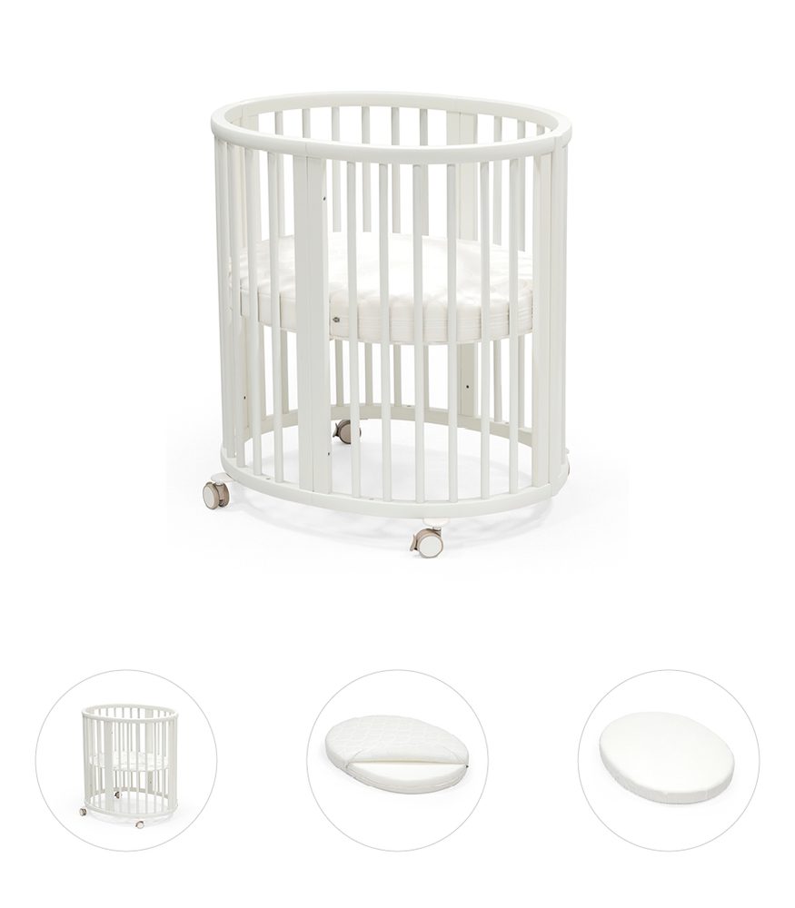 Levně STOKKE® Sleepi™ Mini V3 + matrace + prostěradlo - White