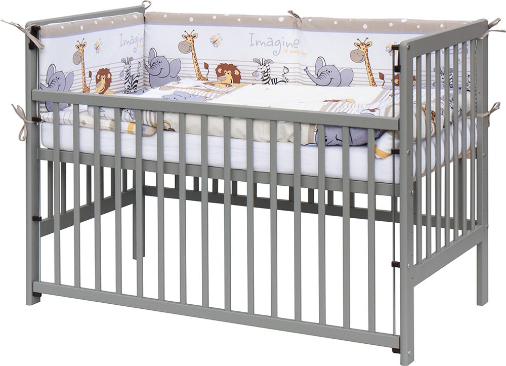 Levně Scarlett Dětská postýlka s kompletní výbavou Scarlett ZOO - 120 x 60 cm - béžová