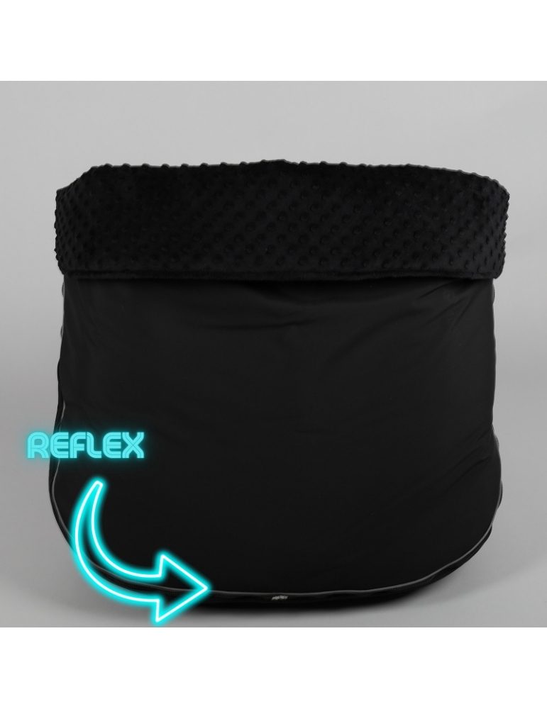 Nánožník DOUBLE černý s černou minky REFLEX