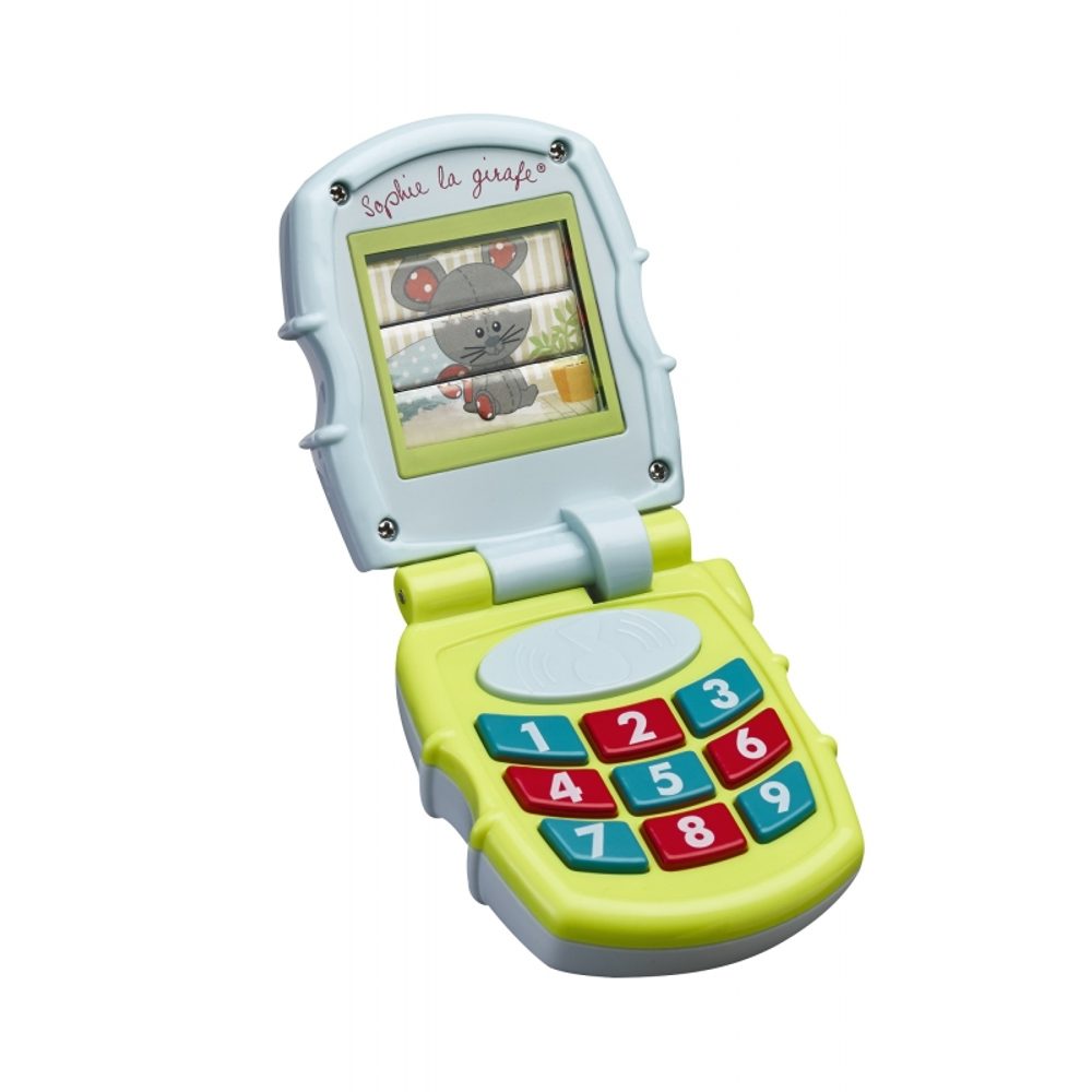 Vulli Hrající telefon žirafa Sophie - modrá/zelená