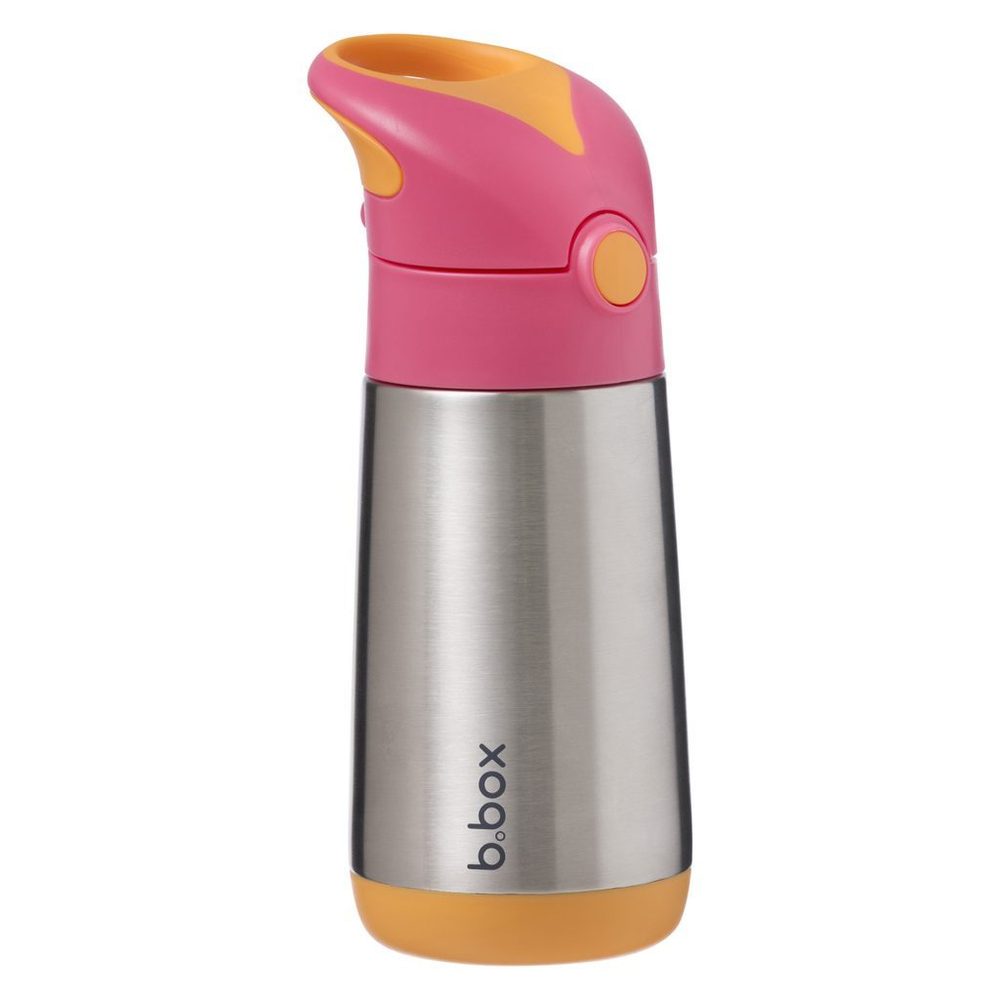 b.box Termoska na pití s brčkem 350ml - růžová/oranžová