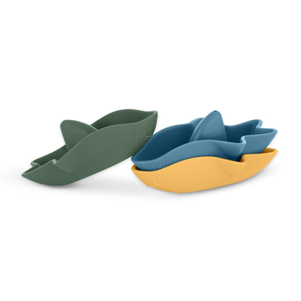 Petite&Mars Hračky silikonové do koupele 6m+ - Sharks