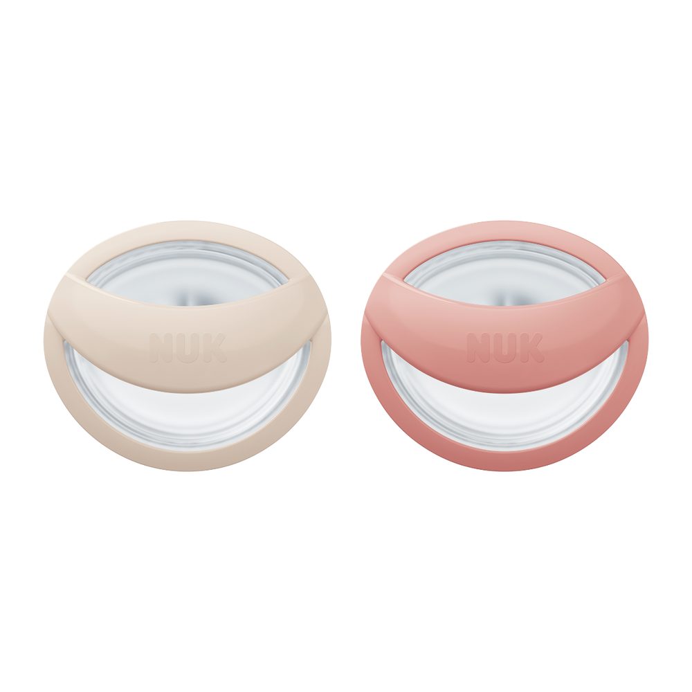 NUK Perfect Match dudlík 0-6m BEIGE/RED 2ks v boxu