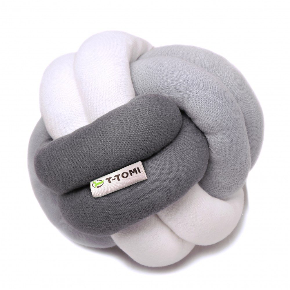 T-Tomi Pletený míček - white + grey + anthracite