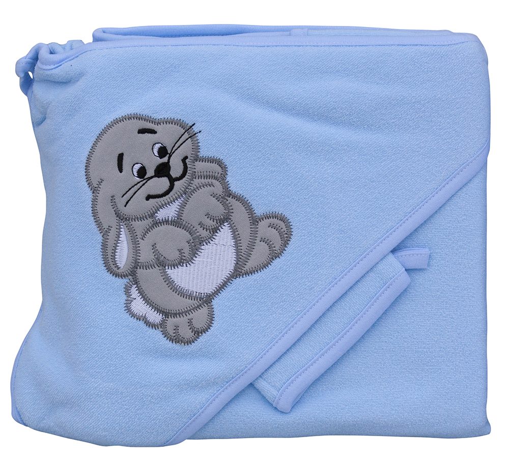 Scarlett Froté ručník s kapucí Zajíc modrá