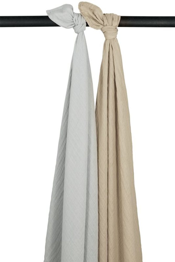 Meyco Mušelínové pleny 2-balení Light grey/sand