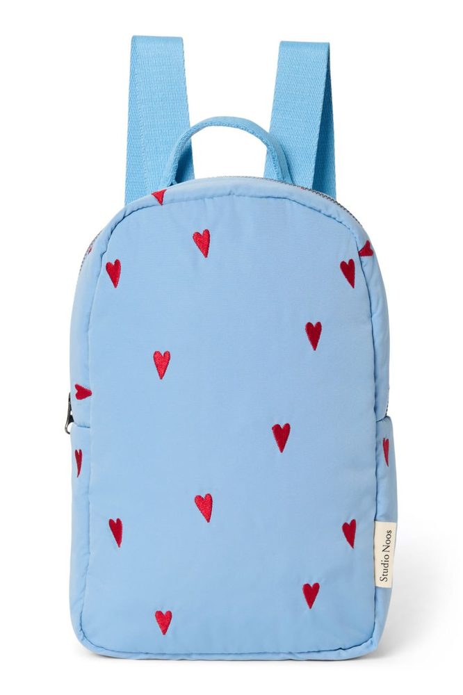 Studio Noos Puffy Mini BACKPACK batůžek Light Blue Hearts