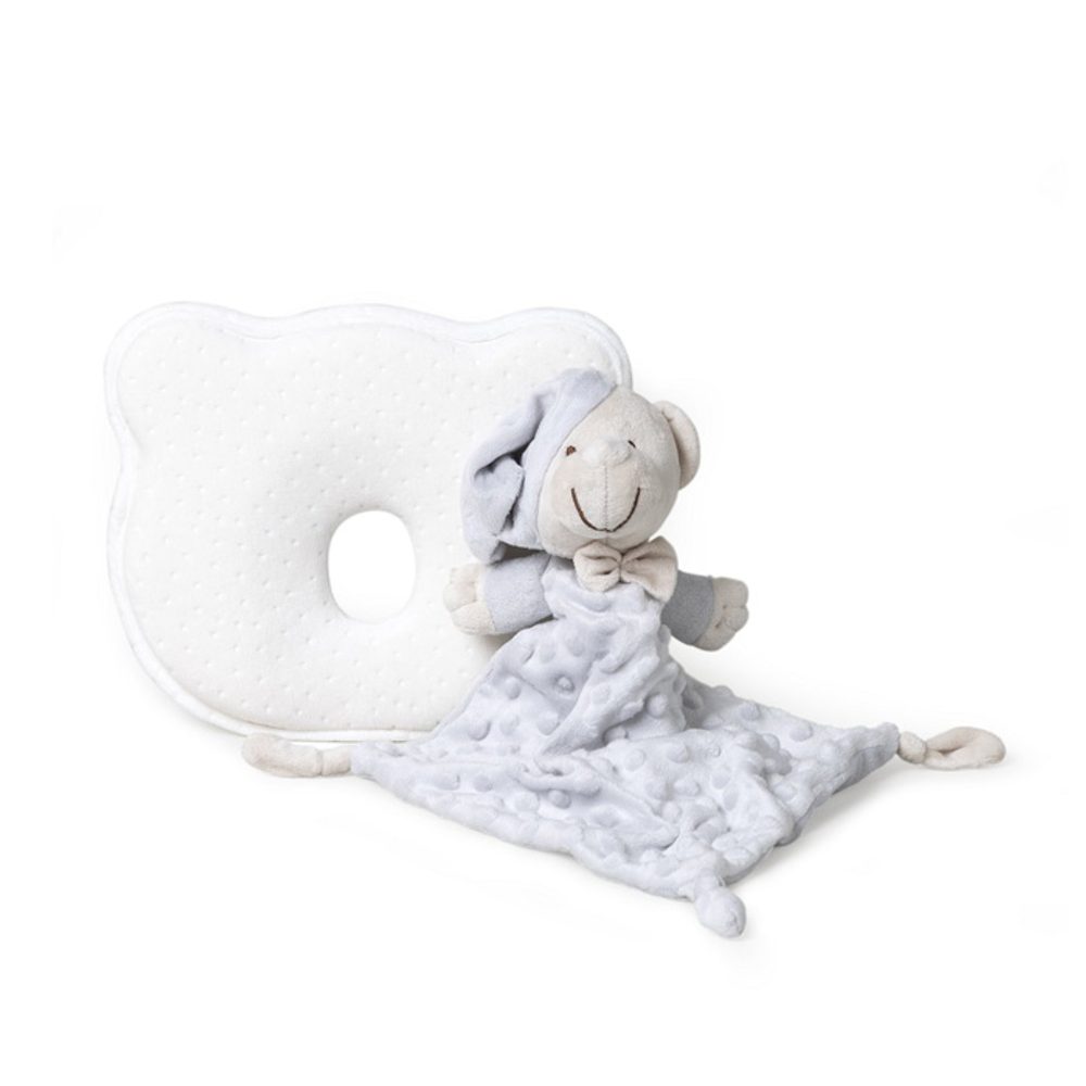 Interbaby SET MÉĎA - ergonomický polštářek + přítulka - šedý