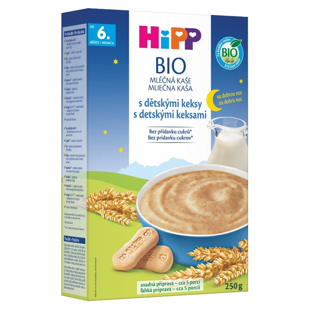 BIO Mléčná kaše na dobrou noc s dětskými keksy 250g - EXPIRACE 30.6.2026